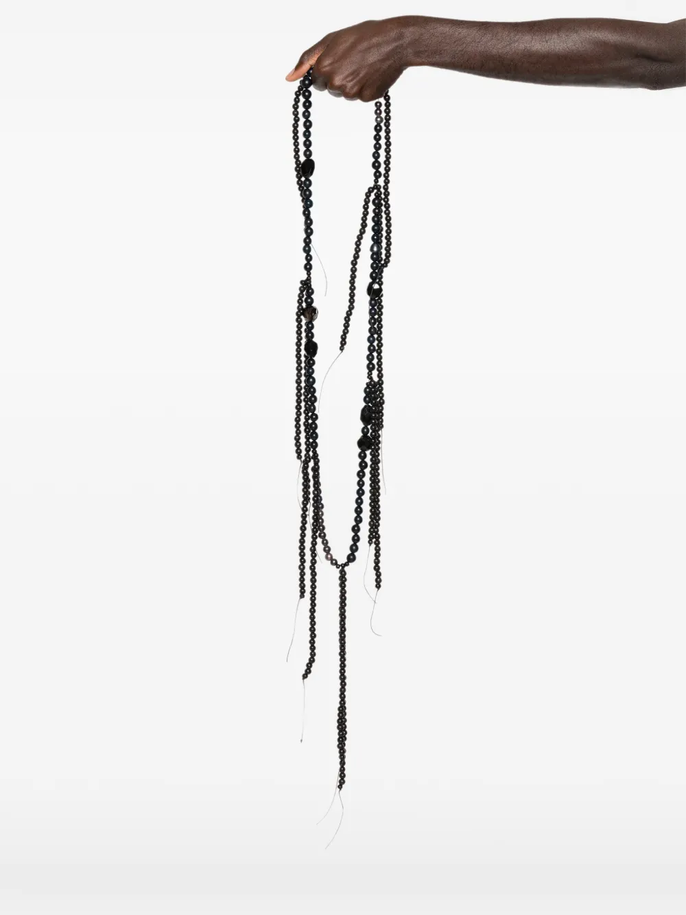 Kundo K-168 Val Beaded Pearl Necklace In Black