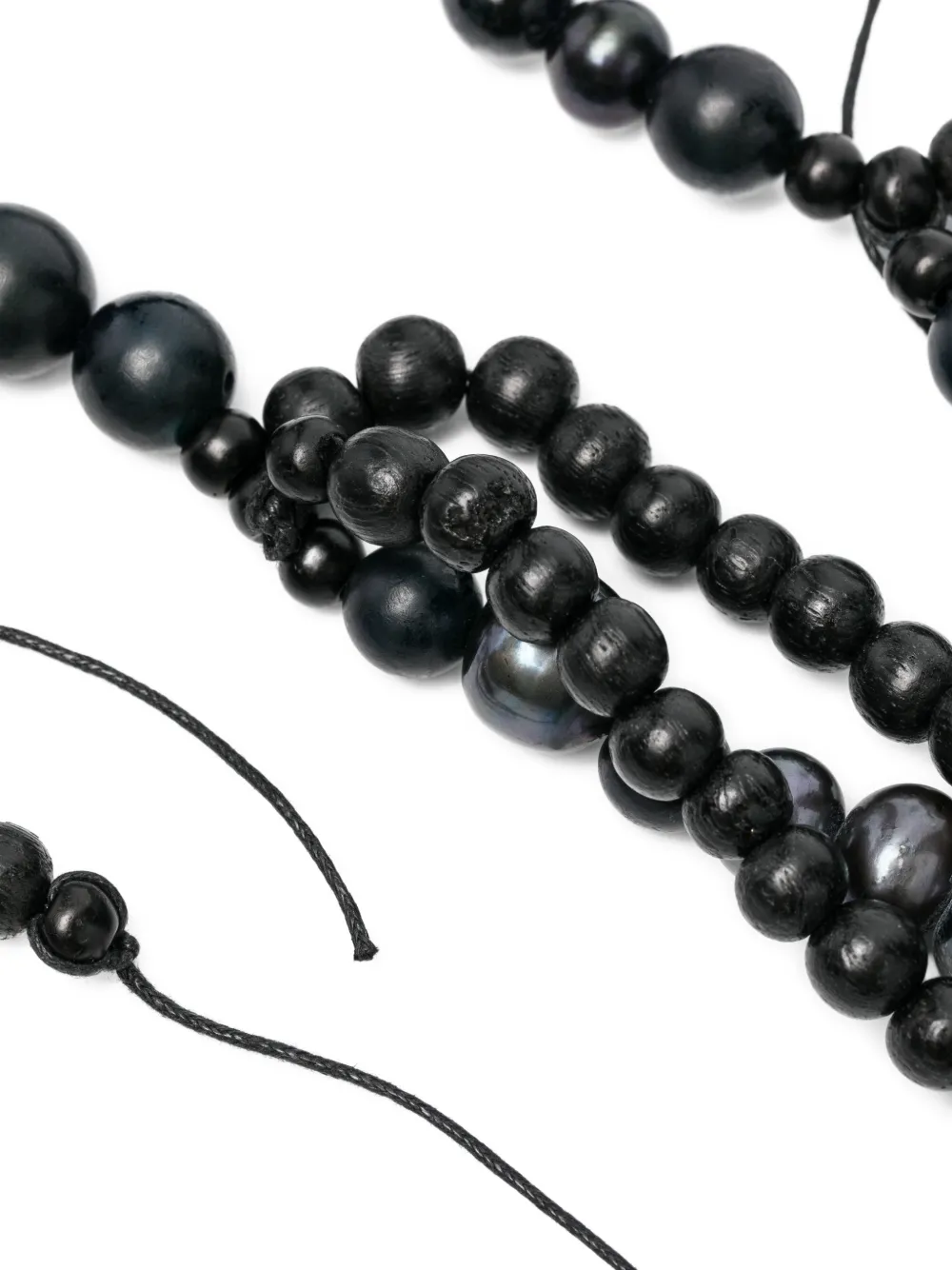 Kundo K-168 Val Beaded Pearl Necklace In Black