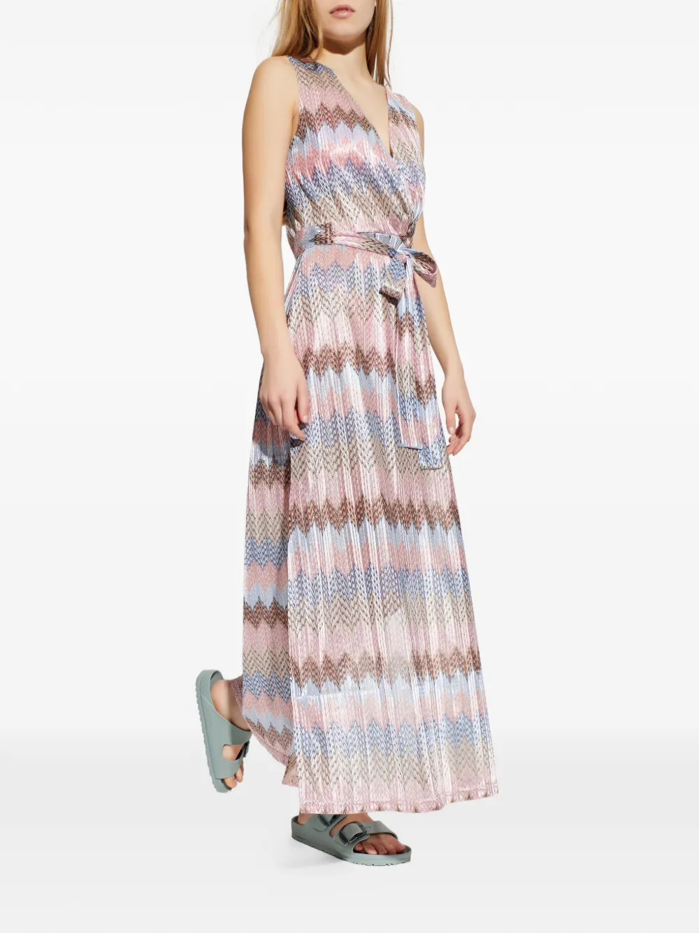  Melissa Odabash Zigzag Stripe Maxi Dress - Pink 