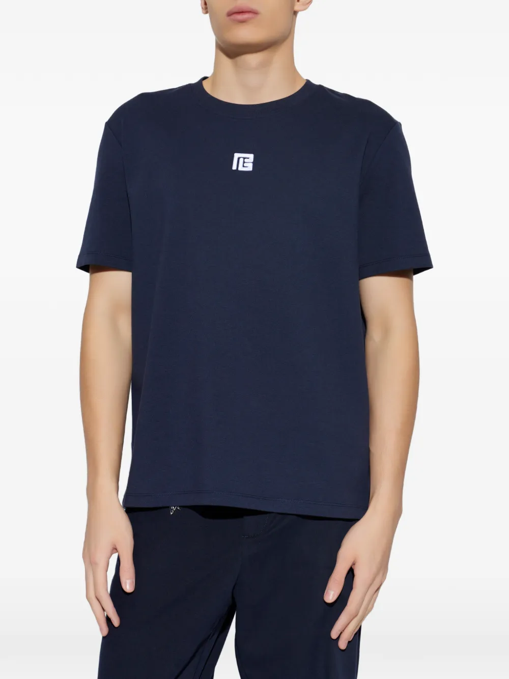 Balmain T-shirt met geborduurd logo Blauw