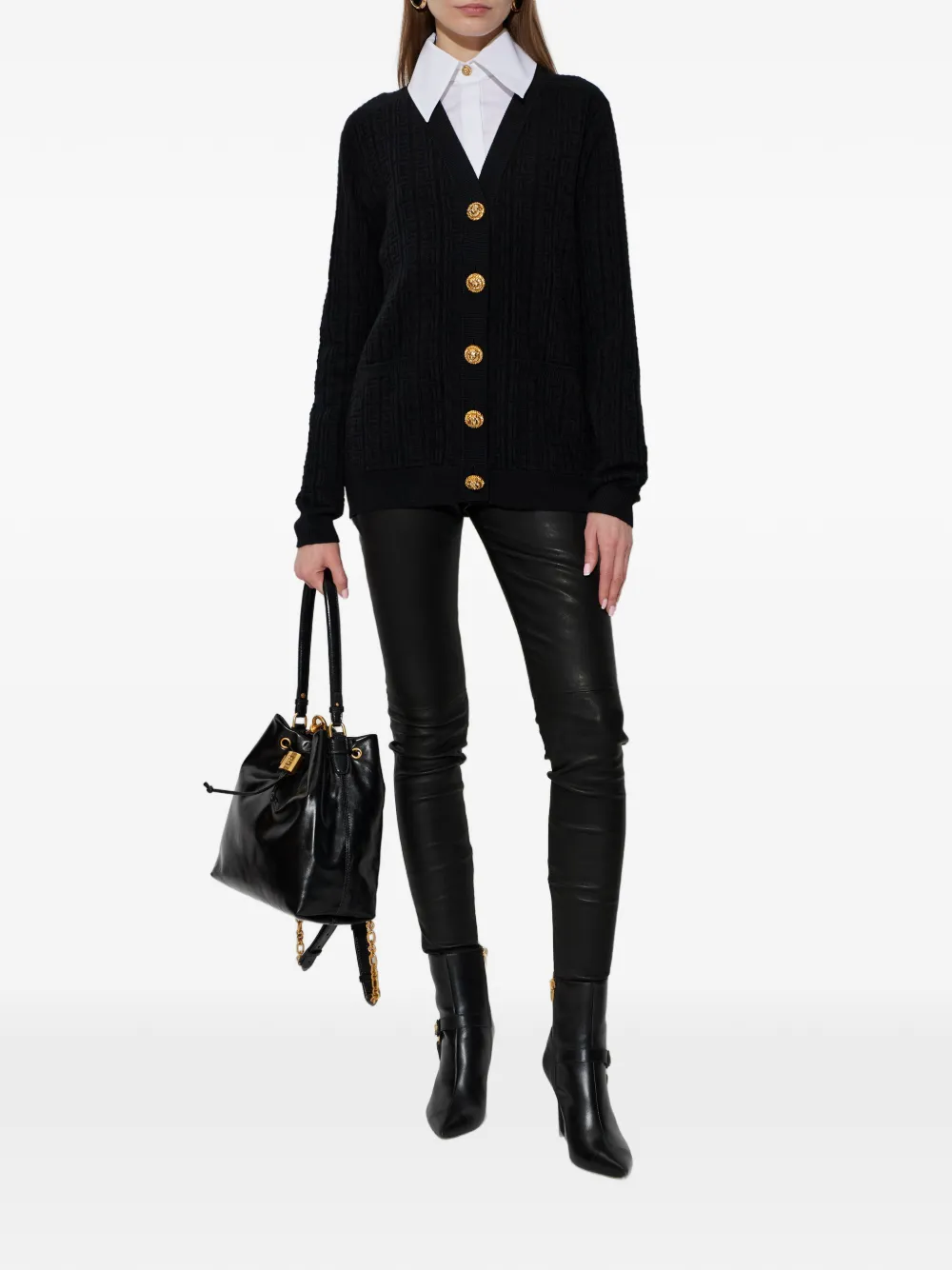 Balmain zip leather trousers - Zwart