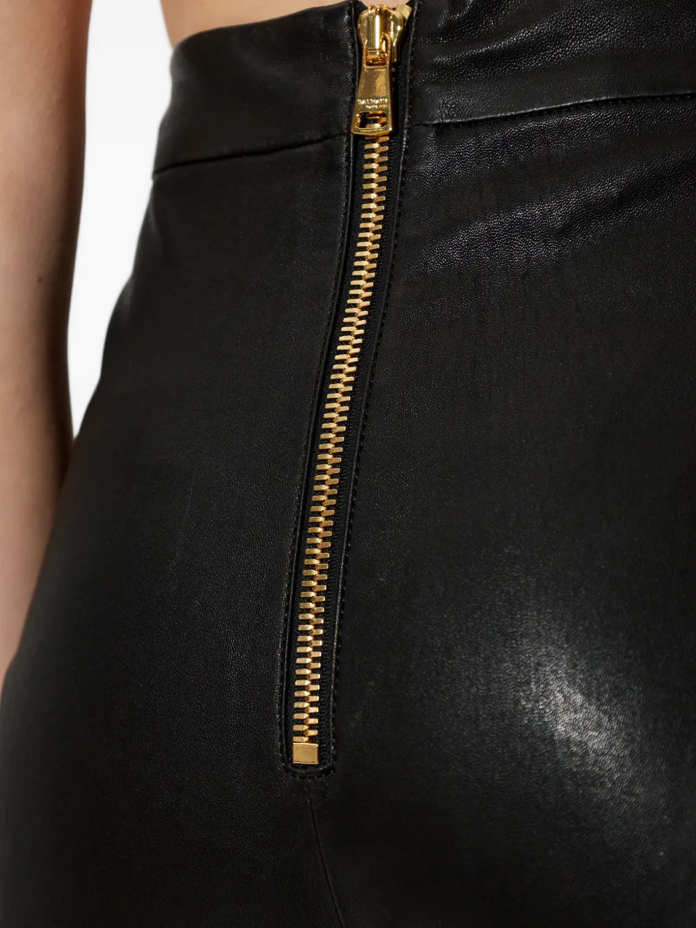 zip leather trousers