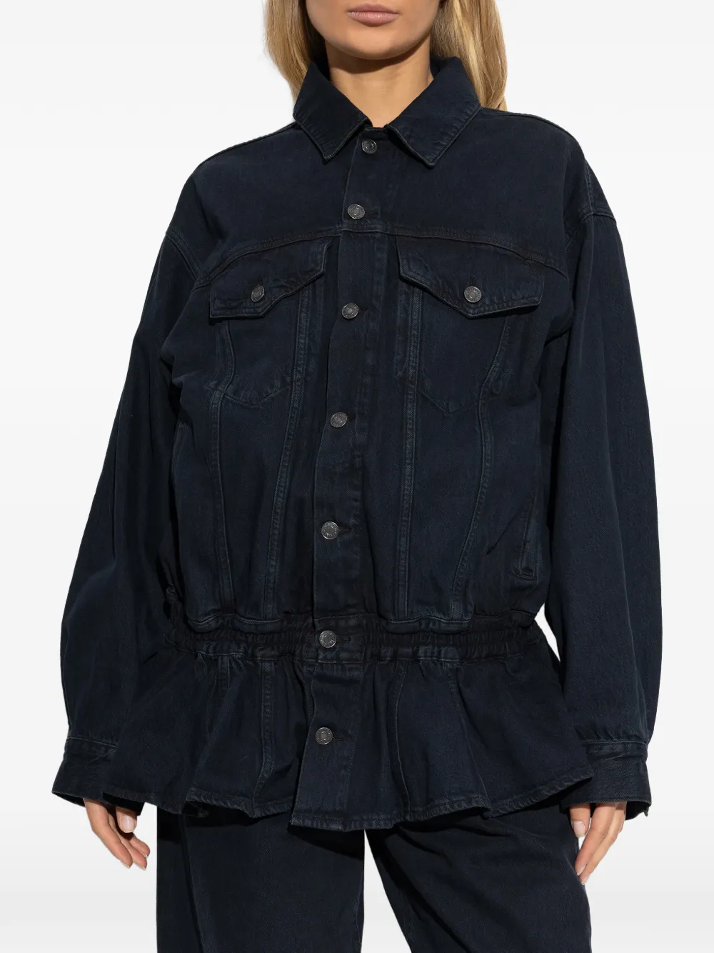  Agolde Rubik Peplum Jacket - Blue 