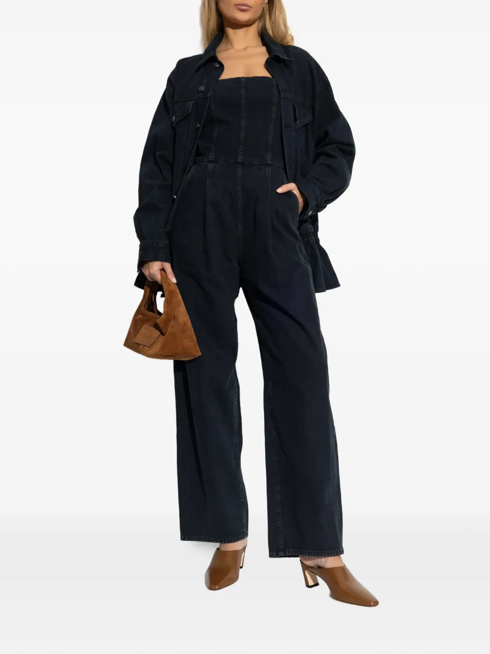  Agolde Rubik Peplum Jacket - Blue 
