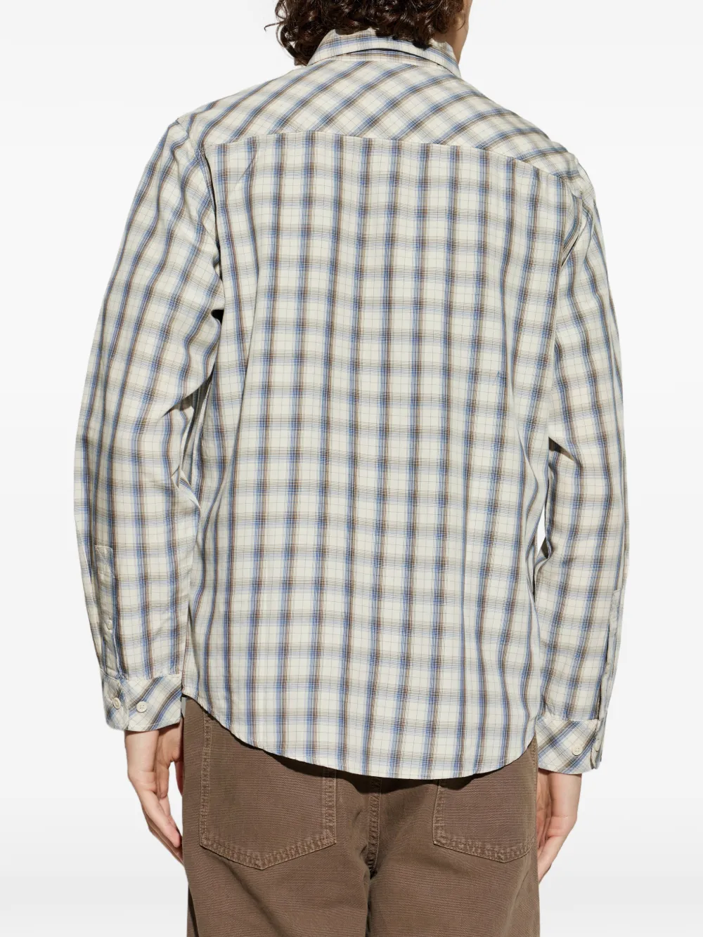 SAMSOE Geruit overhemd Beige