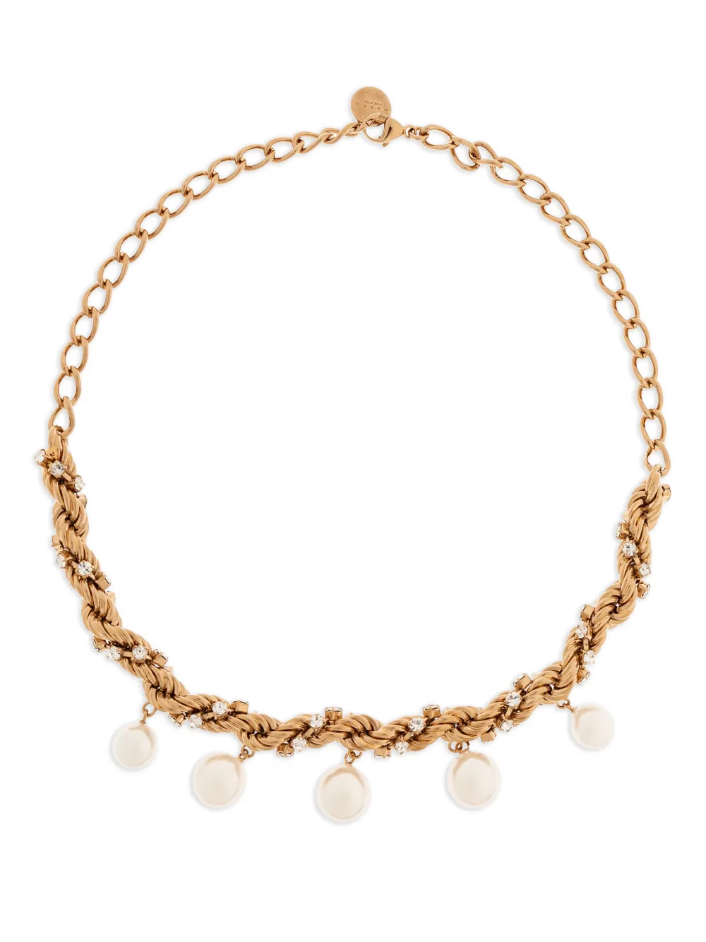 Marni pearl-embellished chain necklace - Oro