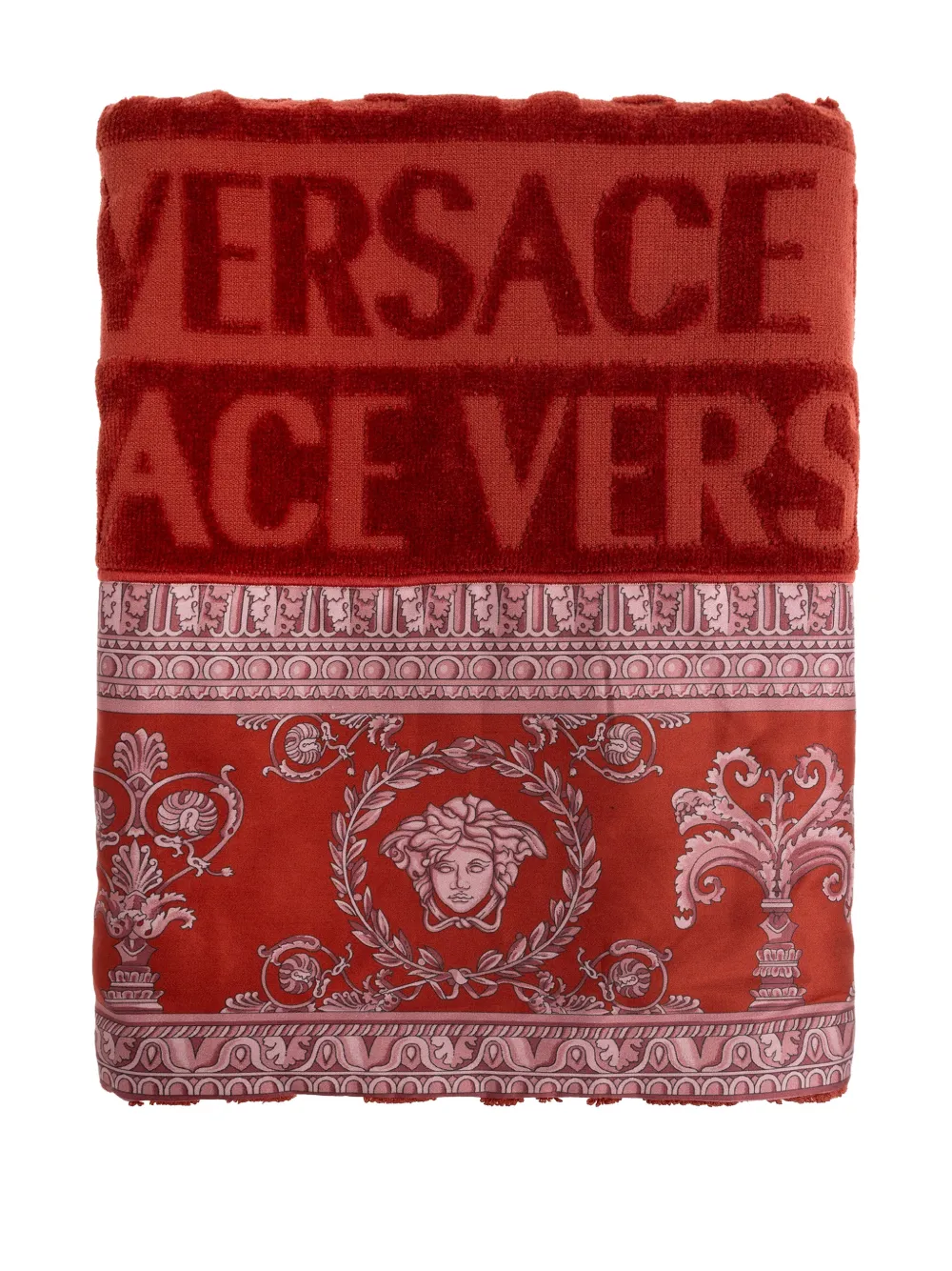 Versace logo-detail Medusa bath towel - Rosso