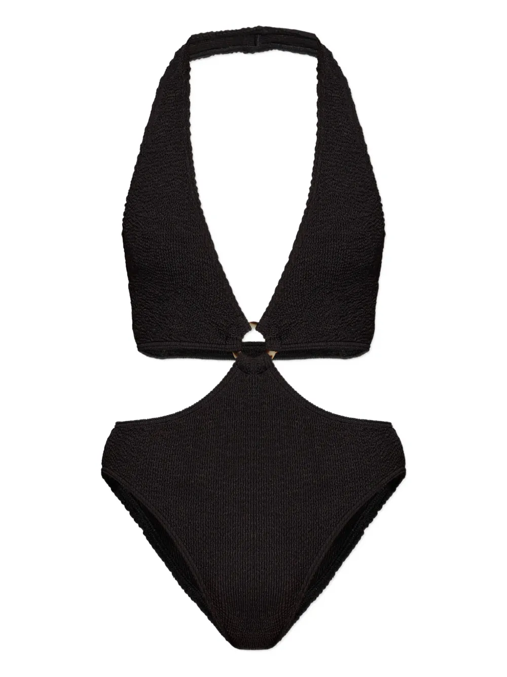 Bond-eye Celeste ring textured swimsuit - Nero