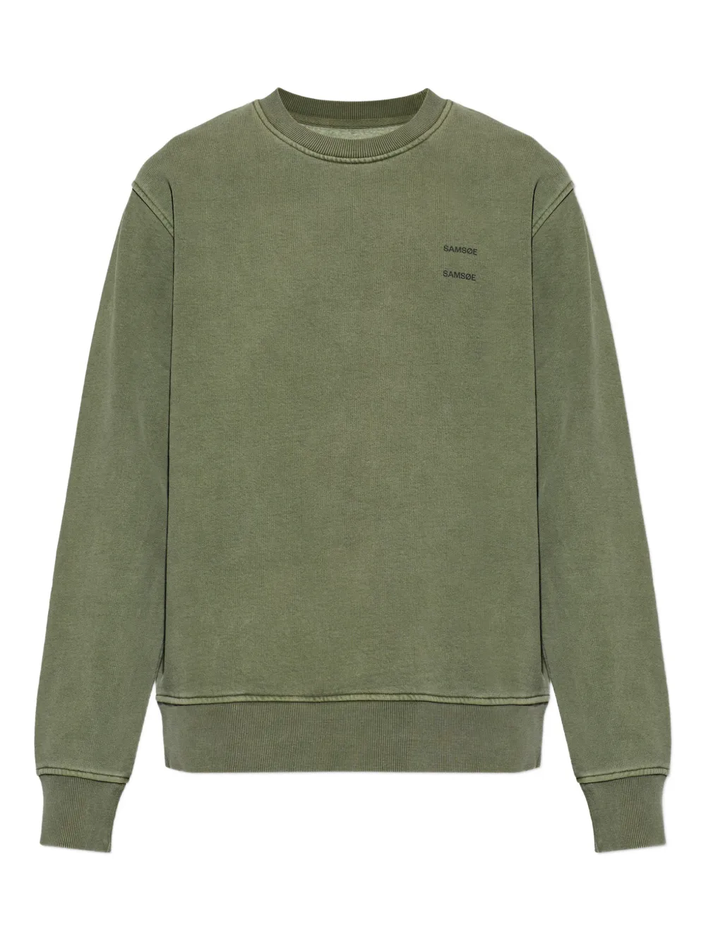 SAMSOE SAMSOE logo-print crew-neck sweatshirt - Verde