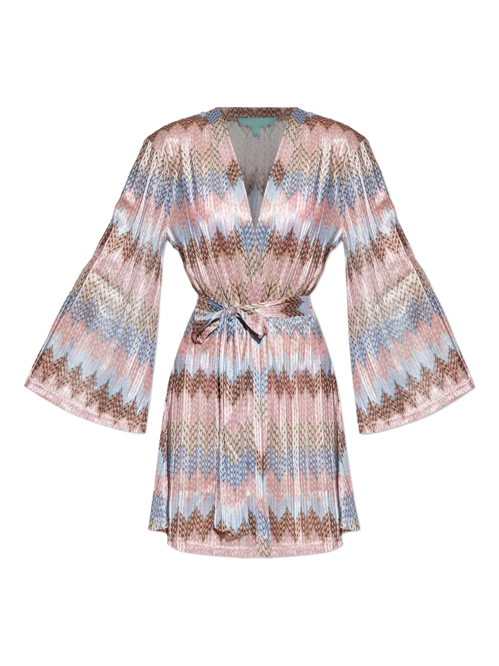 Melissa Odabash Anna zigzag stripe belted dress - Rosa