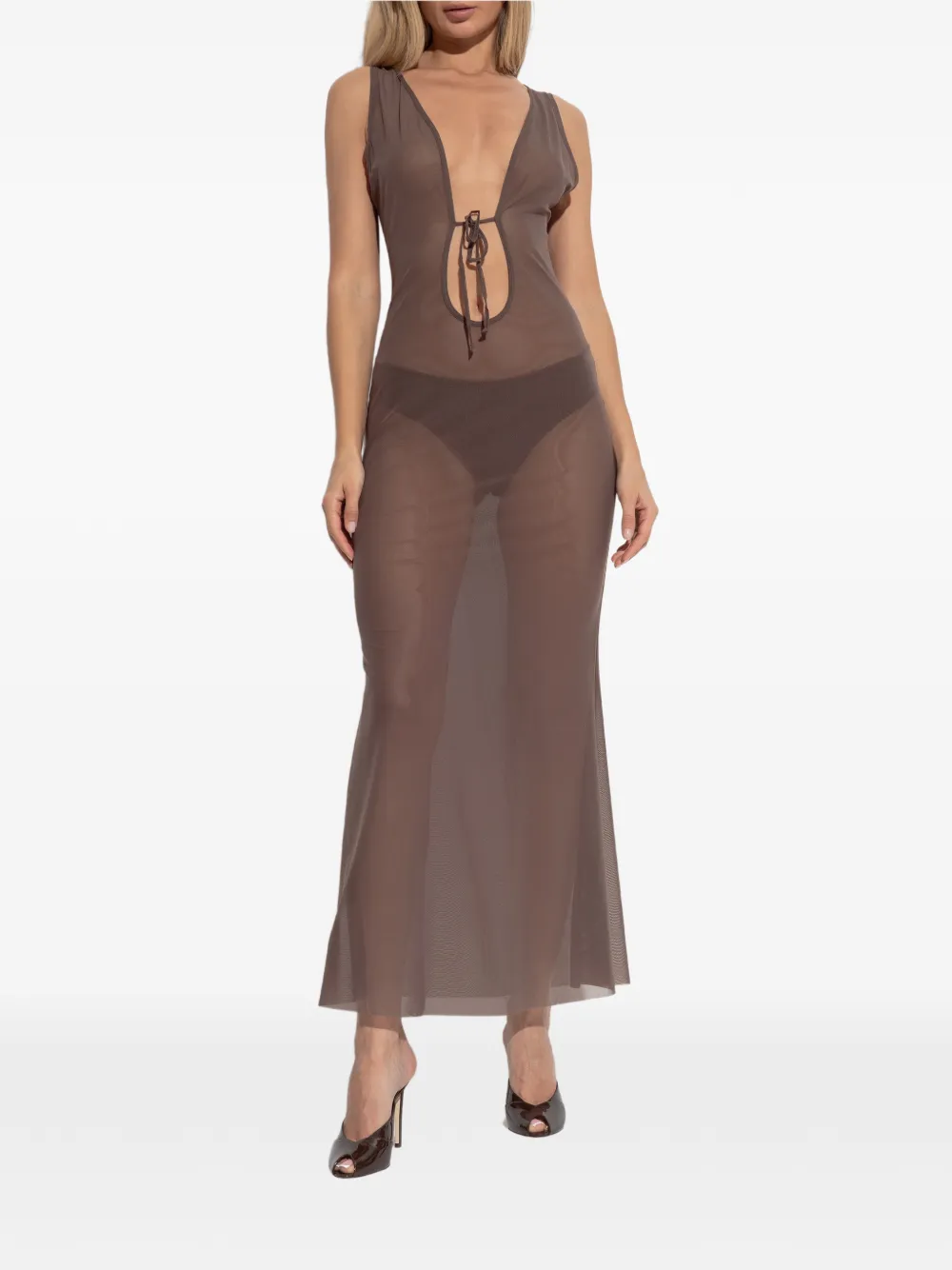 Mesh Tie Maxi Dress