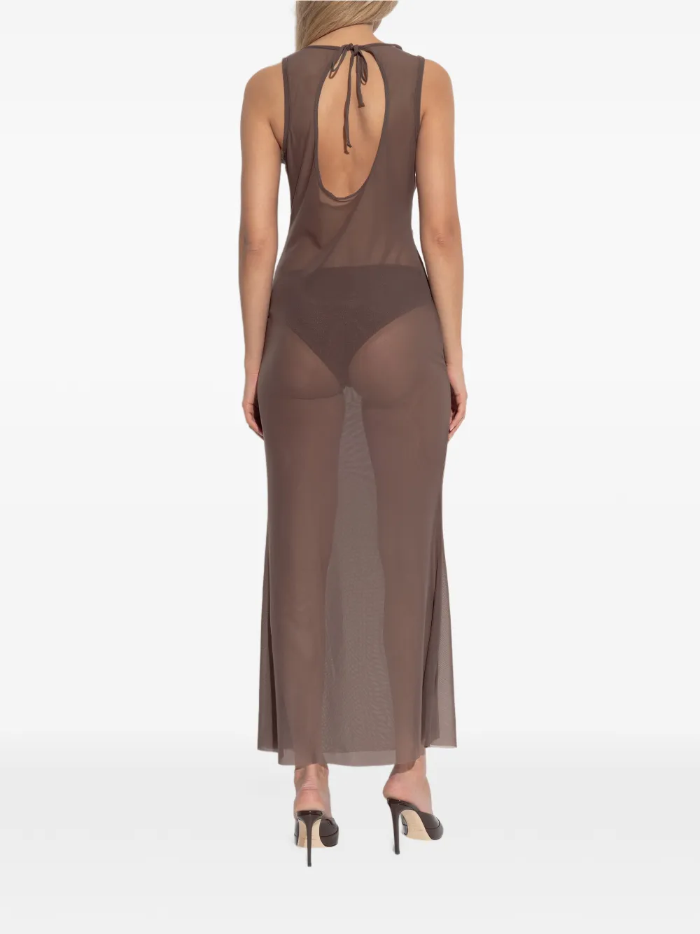 Mesh Tie Maxi Dress