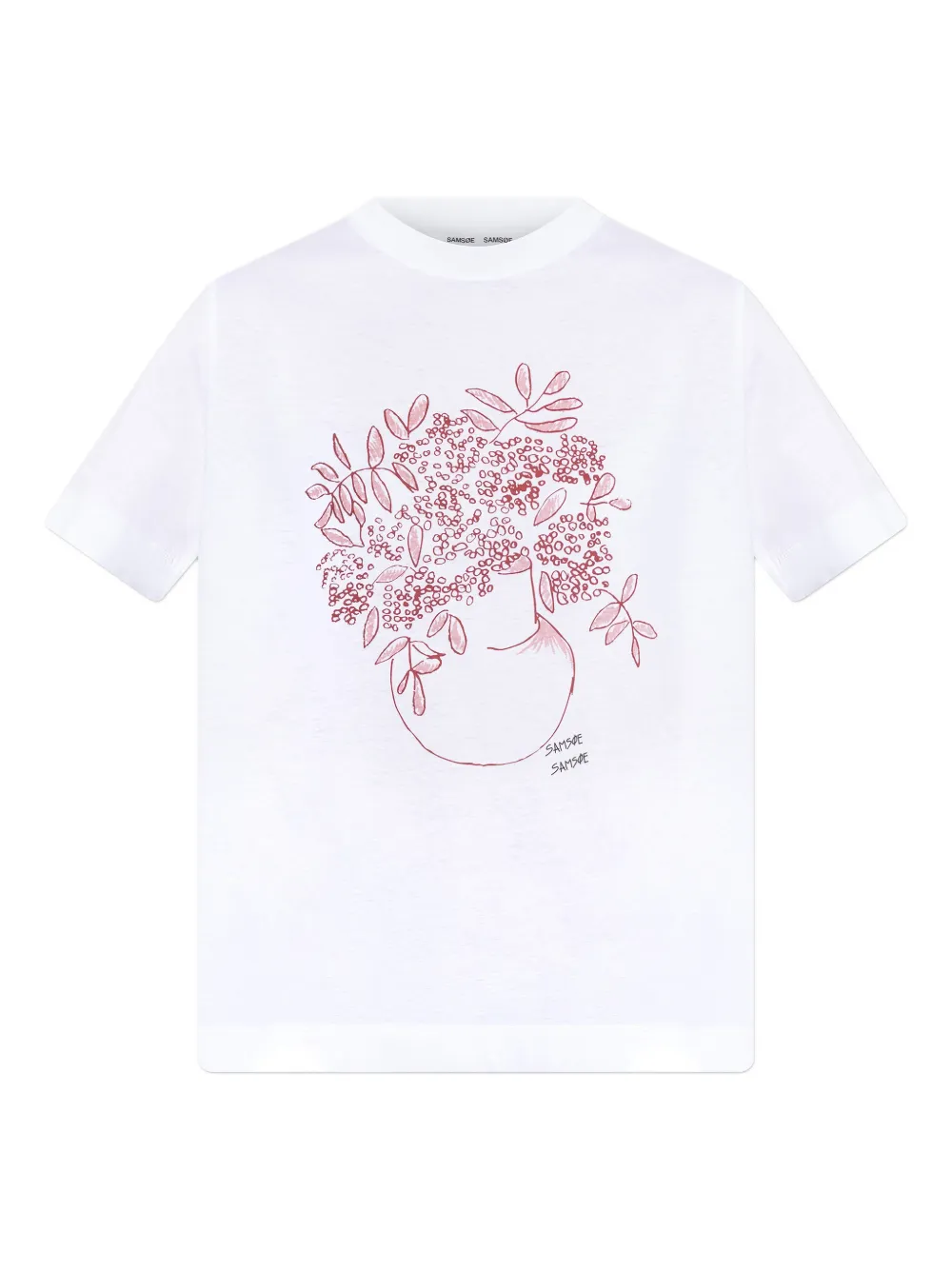 SAMSOE SAMSOE floral-print T-shirt - Bianco