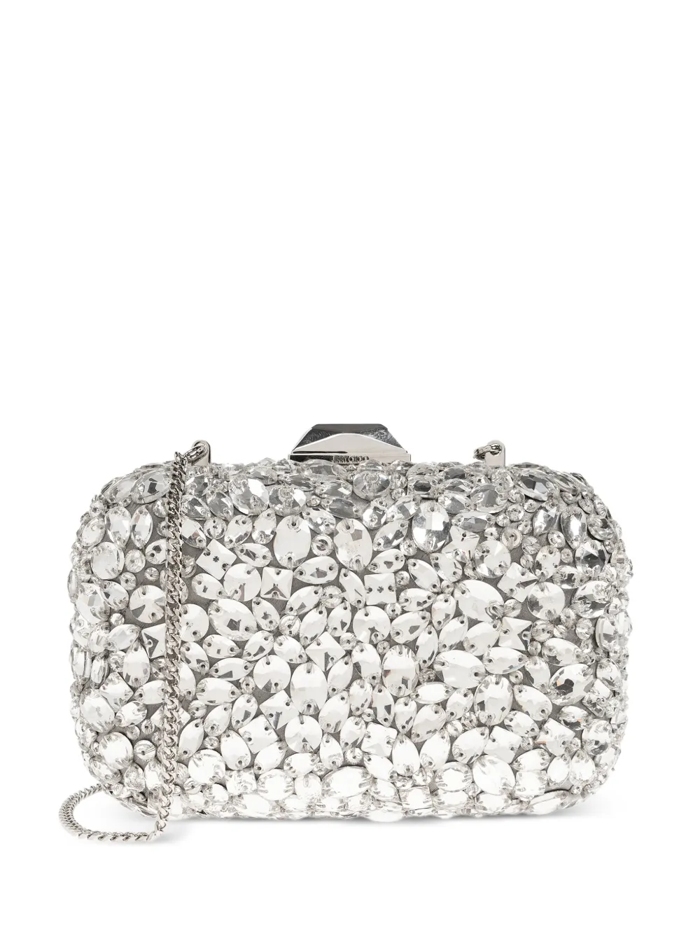Jimmy Choo Cloud crystal-embellished clutch bag - Argento