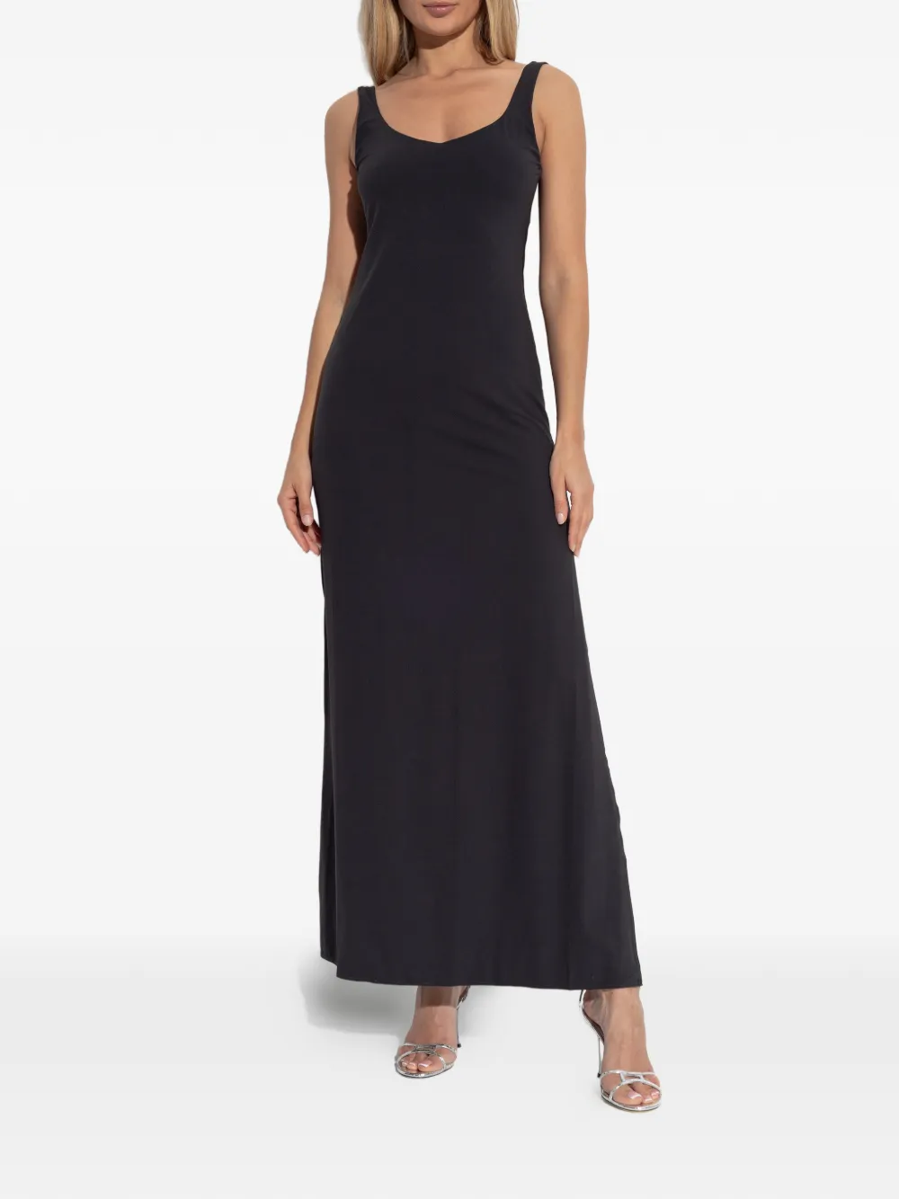 Bond-eye scoop-neck dress - Zwart