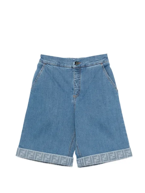 Fendi Kids elasticated-waistband denim shorts