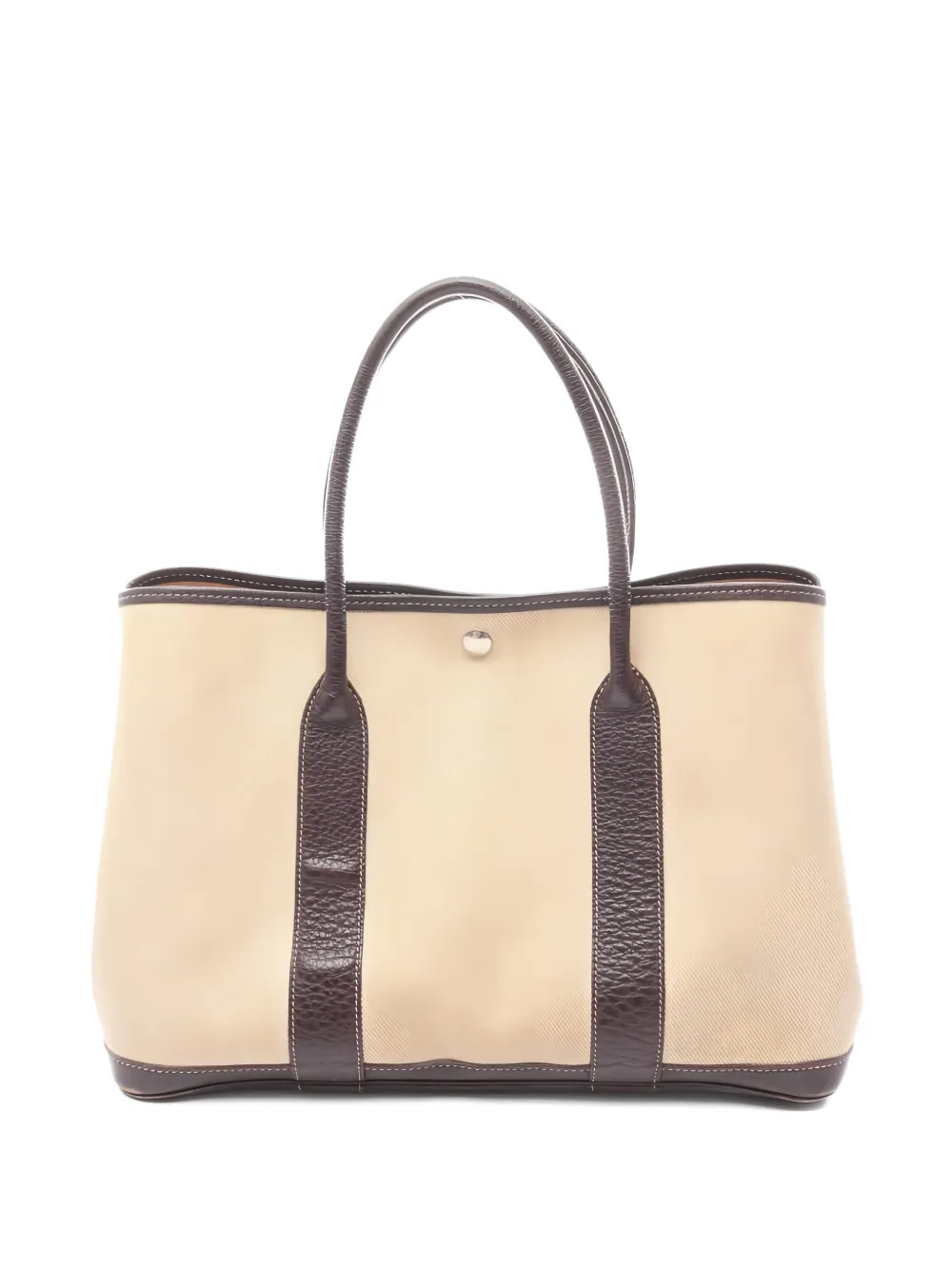 Pre-owned Hermes 2002 Pm Garden Party Tote Bag In Neutral