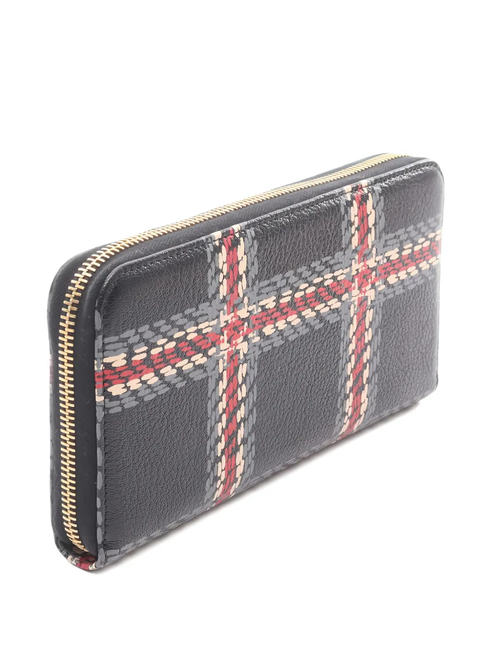Miu Miu Pre-Owned 2010s Madras round zipper check wallet | Image 2