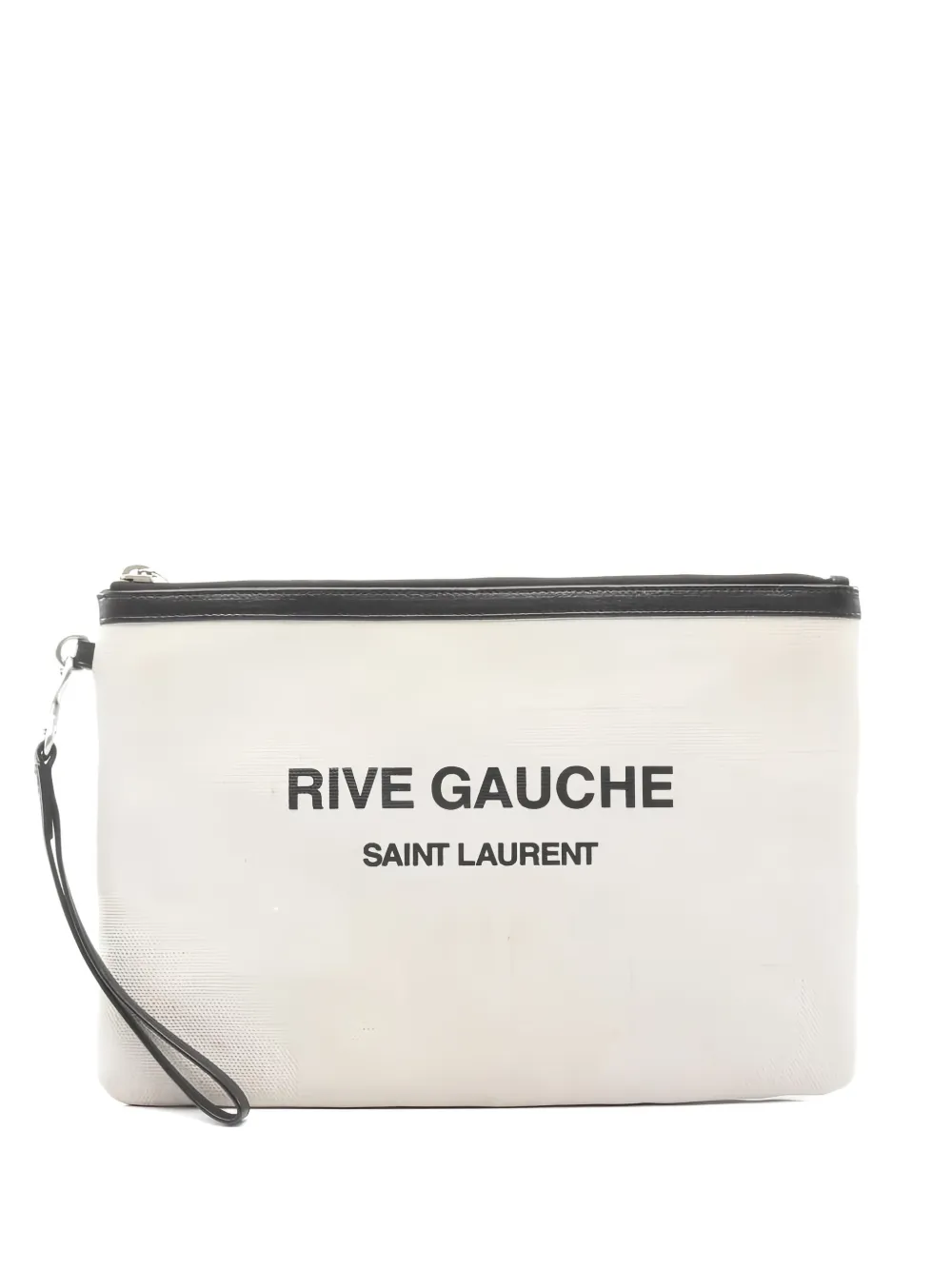 Saint Laurent Pre-Owned 2000s top-zip clutch bag | Neutrals | Image 1