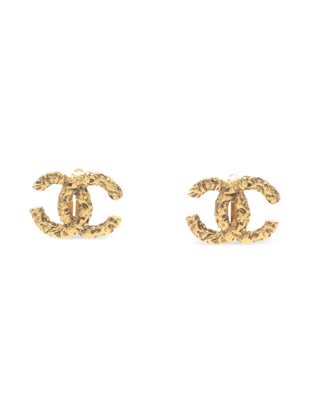 CHANEL Pre-Owned 1986-1988 Coco Moark logo earrings - Oro