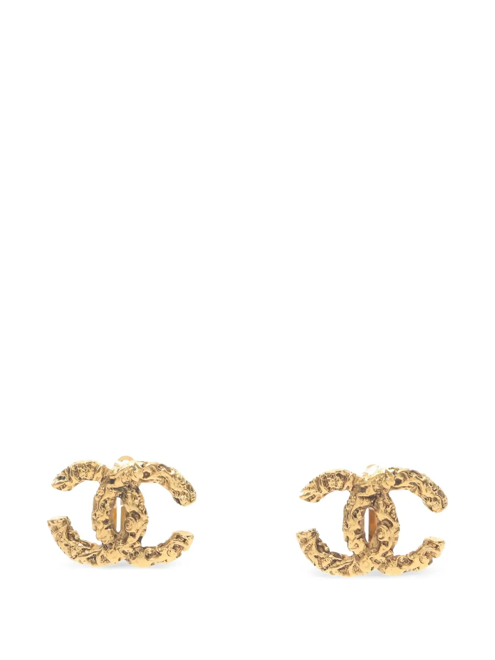CHANEL Pre-Owned 1986-1988 Coco Moark logo earrings - Oro