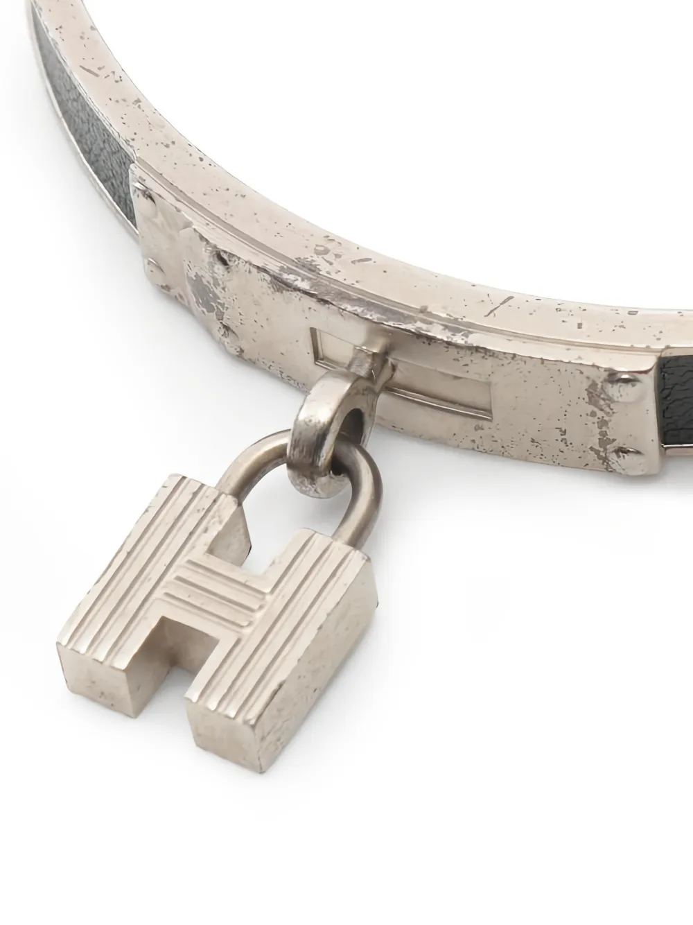 2000s Kelly Padlock Leather Bangle