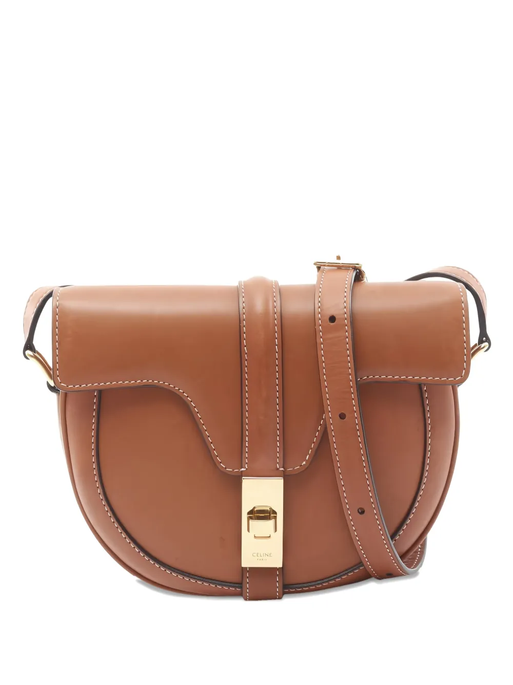 Celine Pre-Owned 2000s small 16 Buzas leather shoulder bag - Marrone