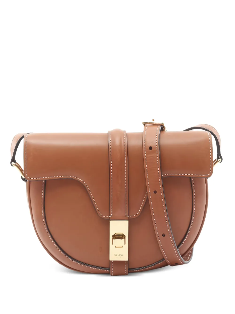 Celine Pre-Owned 2000s small 16 Buzas leather shoulder bag - Marrone