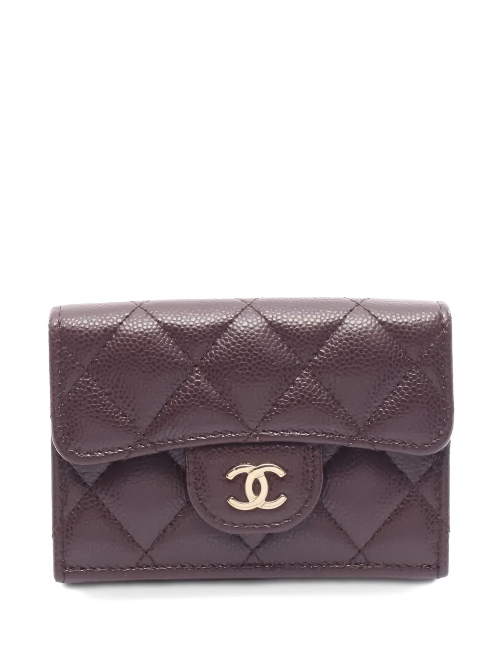 Pre-owned Chanel 2021 Flap Quilted Wallet In Red