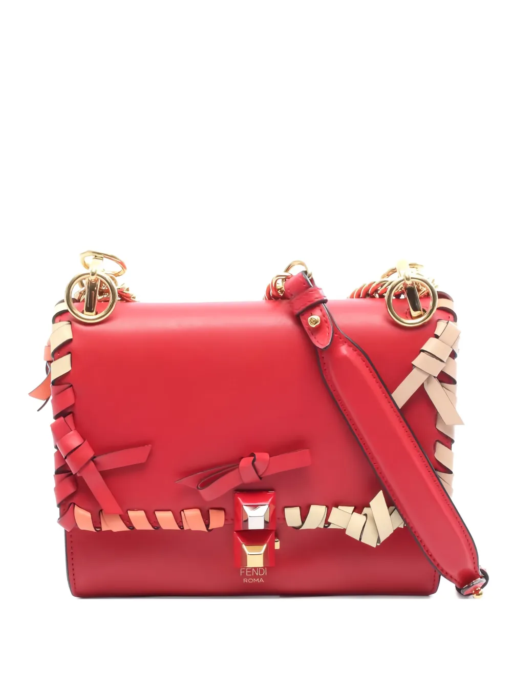 Pre-owned Fendi 2010s Mini Kan I Shoulder Bag In Red