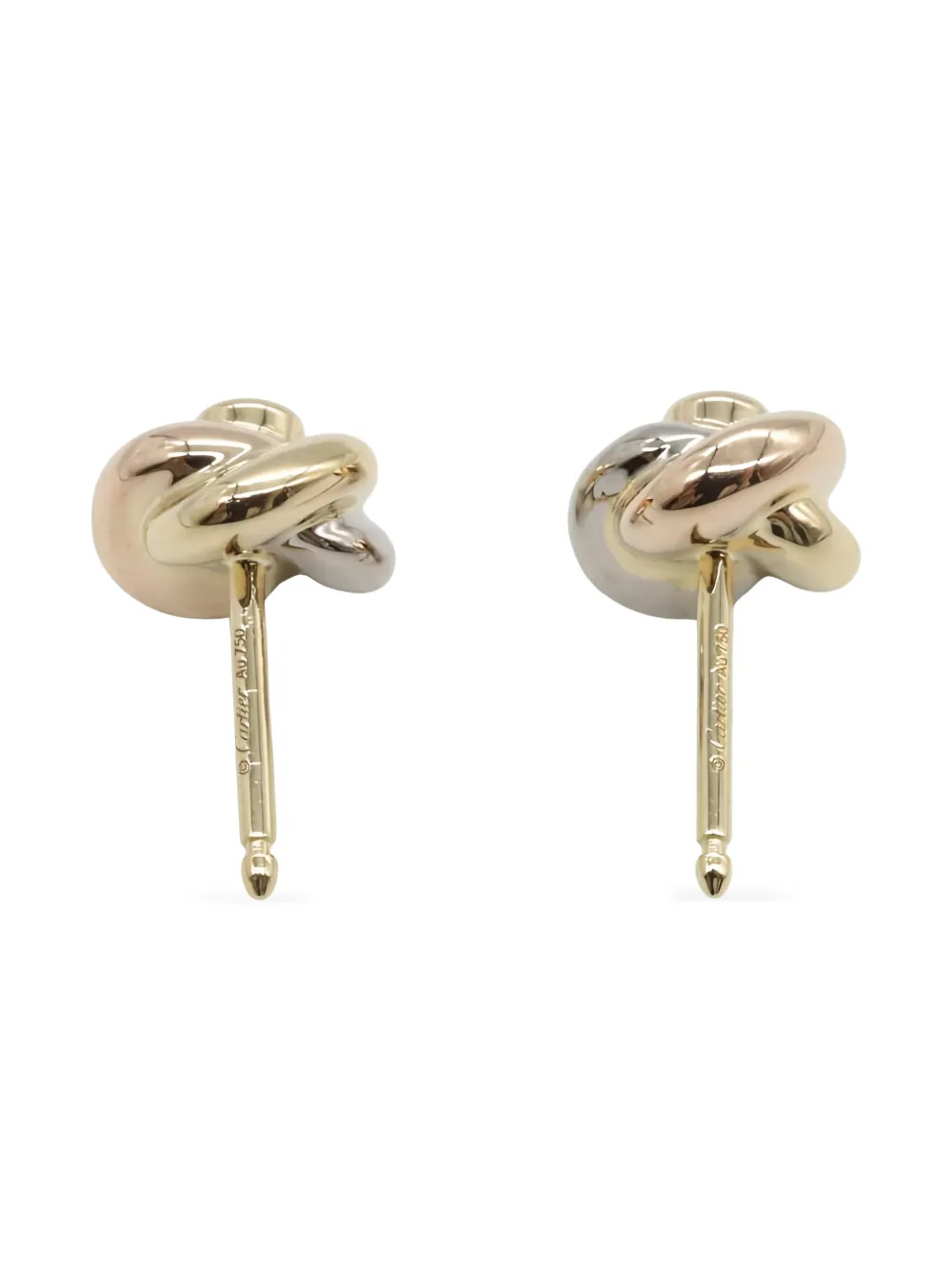 CARTIER Pre-owned 2010s Baby Trinity Diamond Earrings In Gold