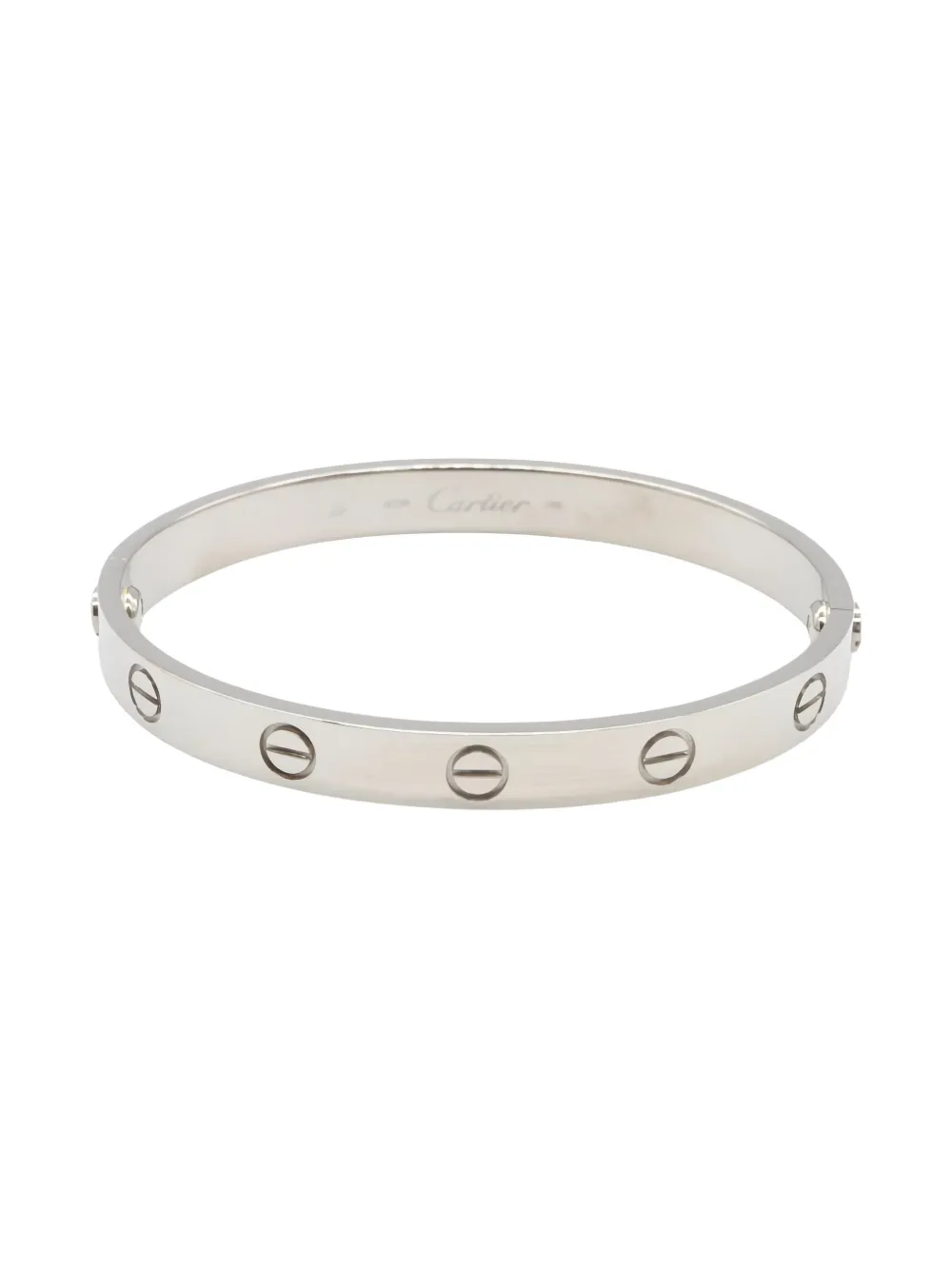 Pre-owned Cartier Love Motif Bracelet In Silver