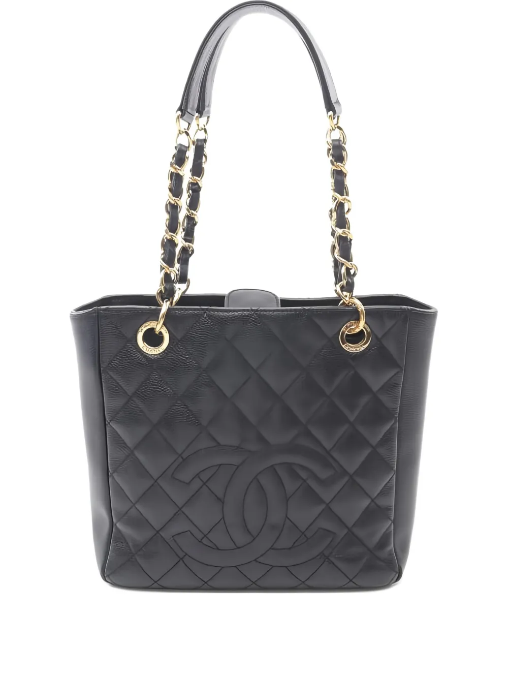 CHANEL Pre-Owned 2012 PST Petite Shopping Tote quilted chain-strap bag - Nero
