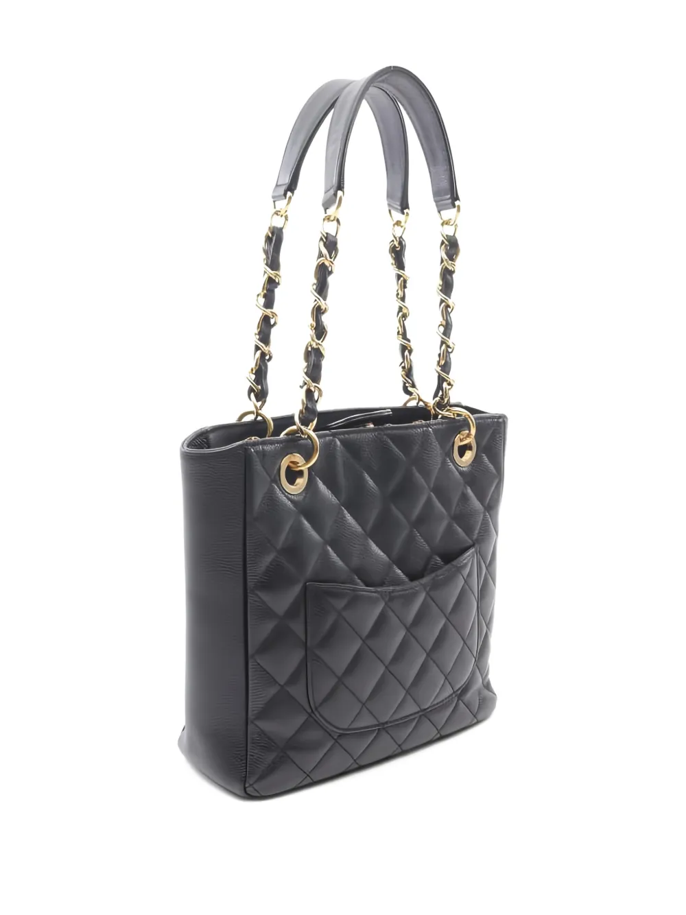 CHANEL Pre-Owned 2012 PST Petite Shopping Tote quilted chain-strap bag - Zwart