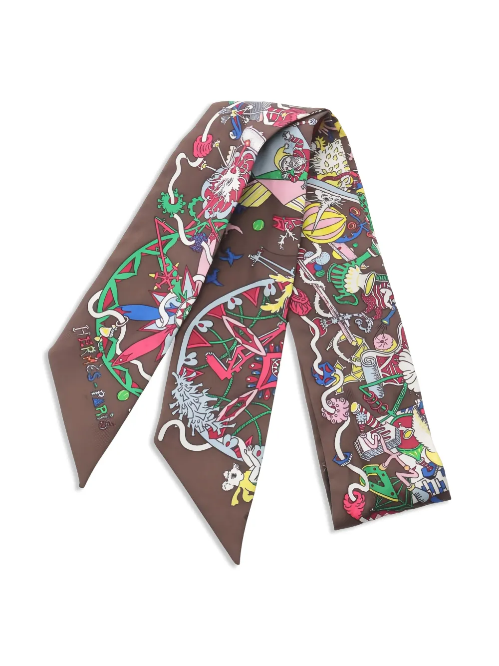 Hermès Pre-Owned 2000s La Folle scarf - Marrone