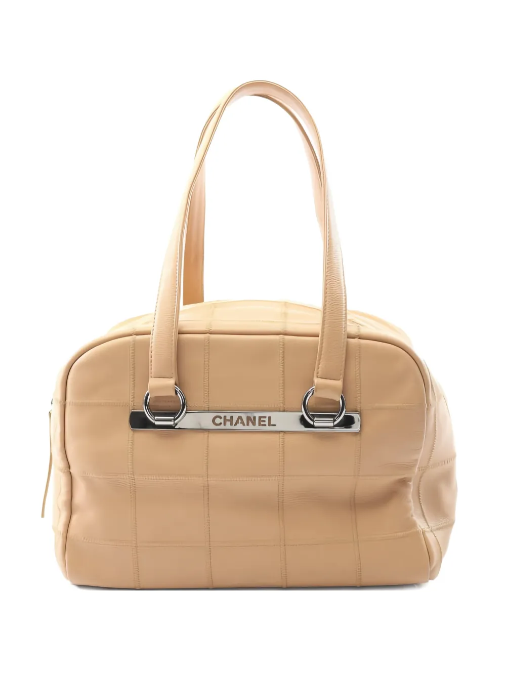 Pre-owned Chanel 2004-2005 Mini Chocolate-bar Tote Bag In Neutral