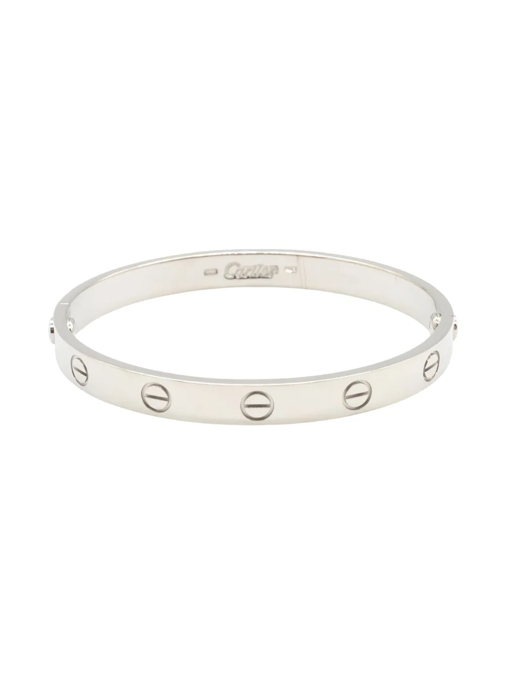 Pre-owned Cartier 2010s Love Engraved Bracelet In Silver
