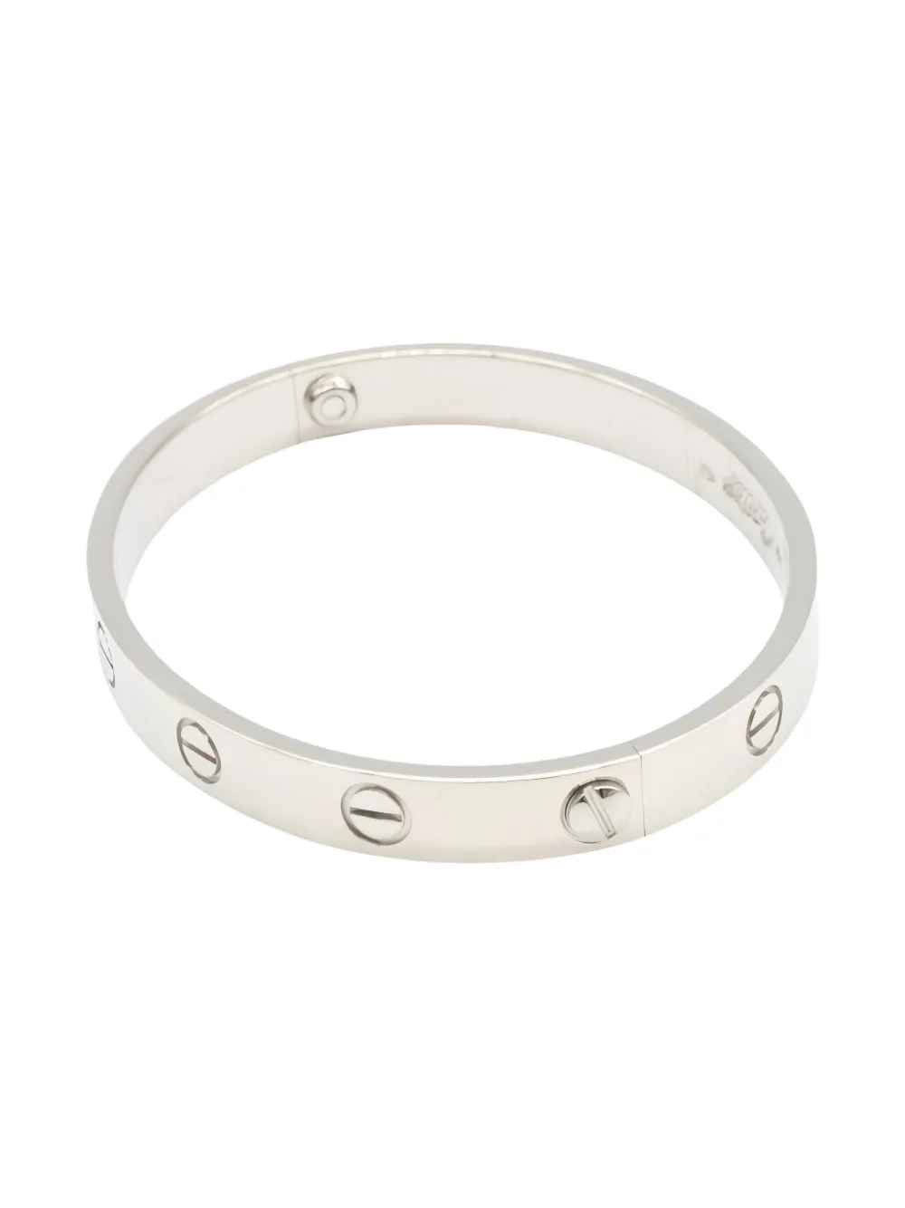 Pre-owned Cartier 2010s Love Engraved Bracelet In Silver