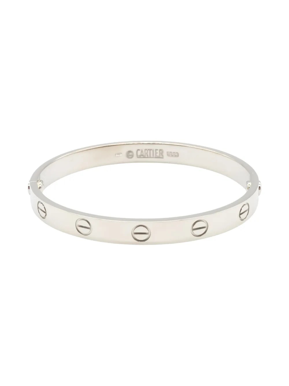 Pre-owned Cartier 2010s Love Engraved Bracelet In Silver