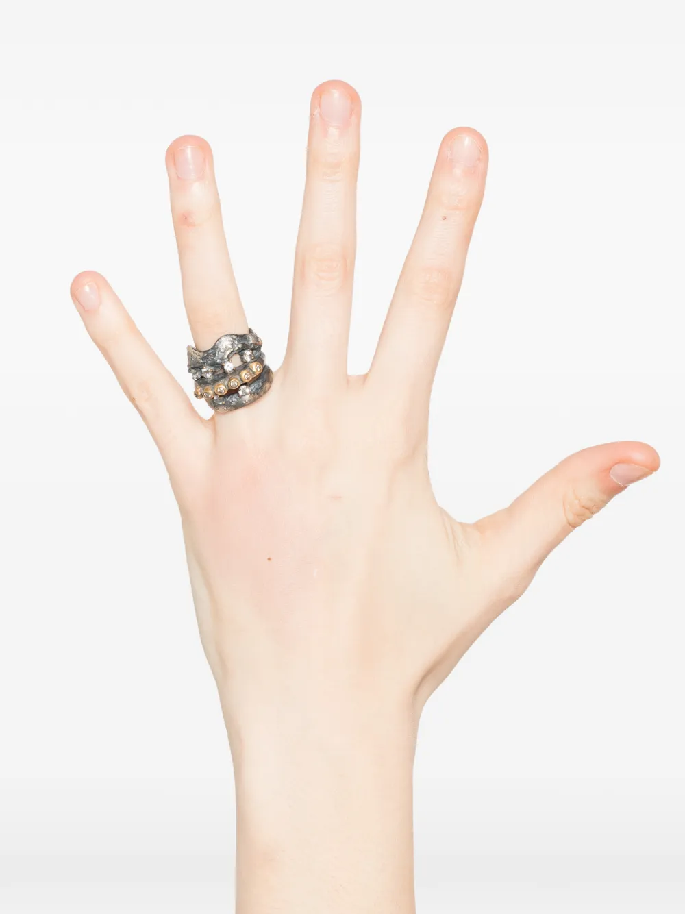  Kundo Anillo Con Apliques - Plateado 