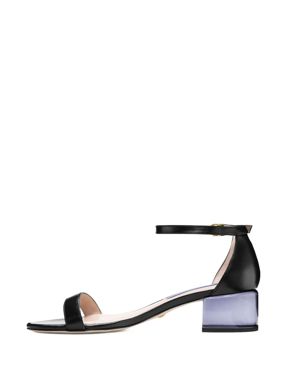 Stuart Weitzman Lucite Block-heel Sandals In Black