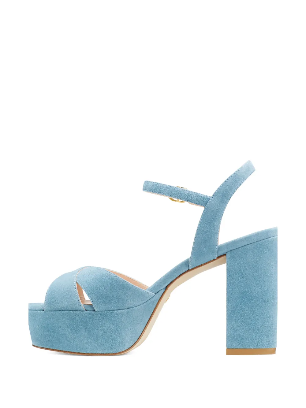 Stuart Weitzman Ivona sandalen met plateauzool en gekruiste bandjes Blauw
