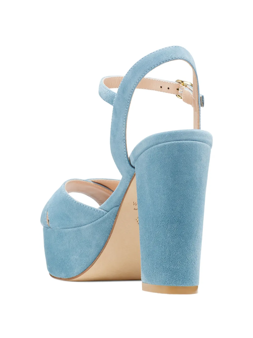 Stuart Weitzman Ivona sandalen met plateauzool en gekruiste bandjes Blauw