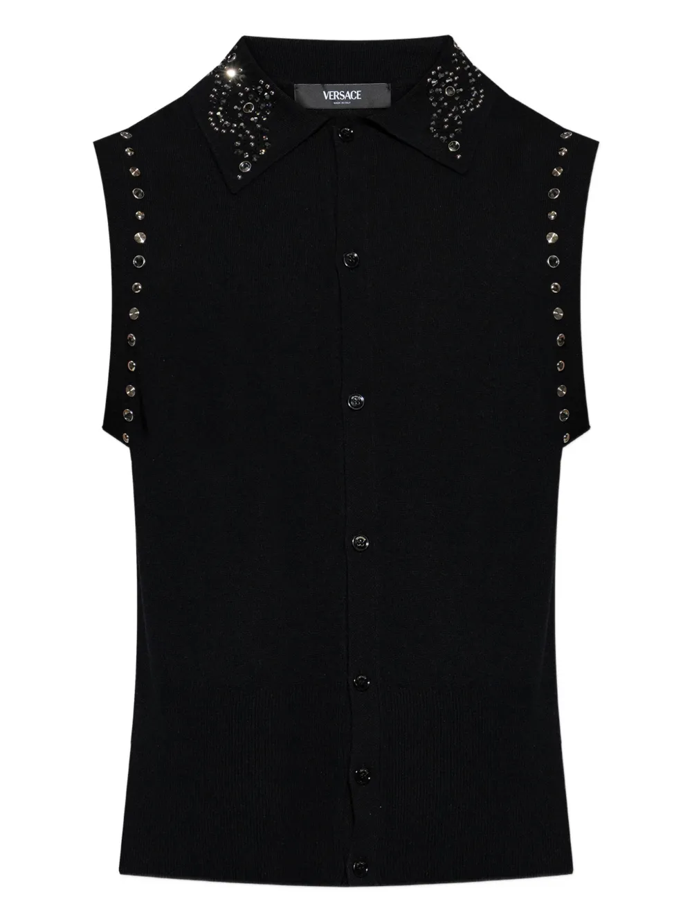 Versace embellished collar sleeveless vest - Nero