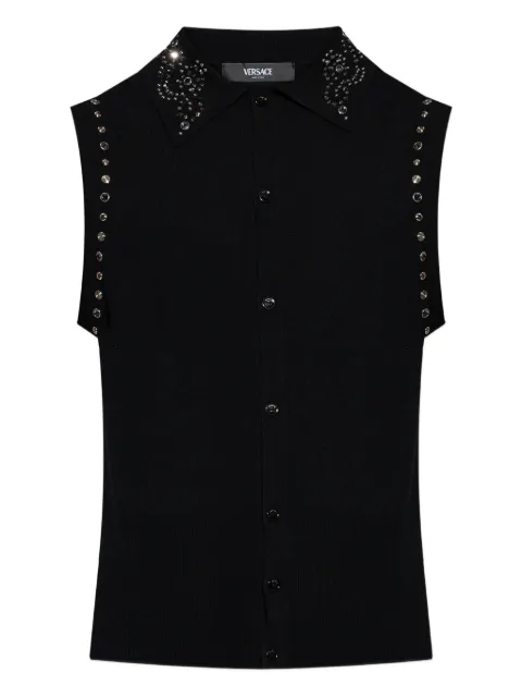Versace embellished collar sleeveless vest