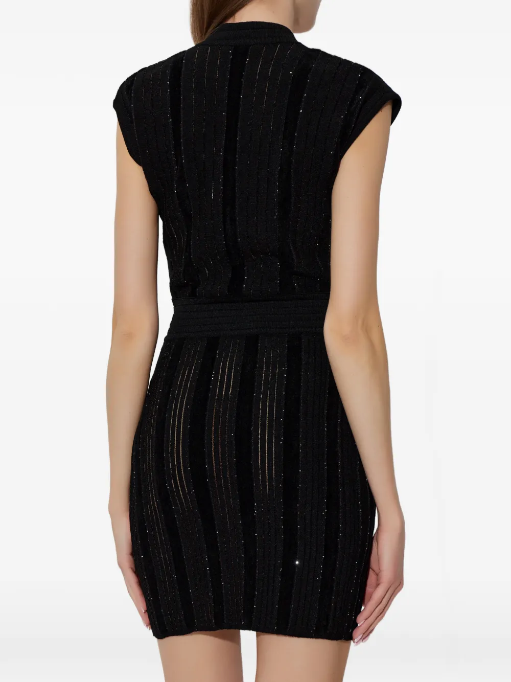 Balmain Jurk met verfraaide V-hals Zwart