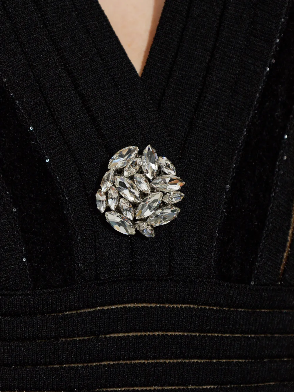 Balmain Jurk met verfraaide V-hals Zwart