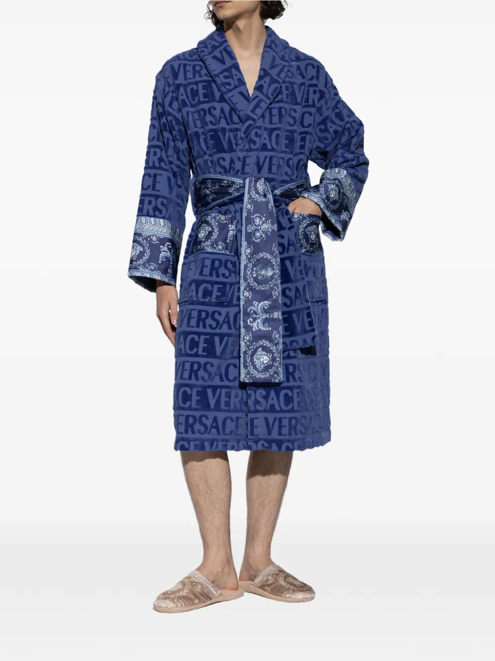 Versace Medusa printed slides Beige