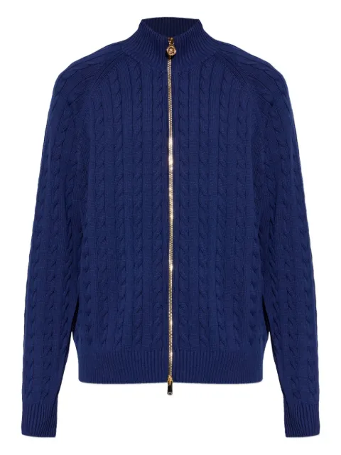Versace cable-knit zip-up sweater