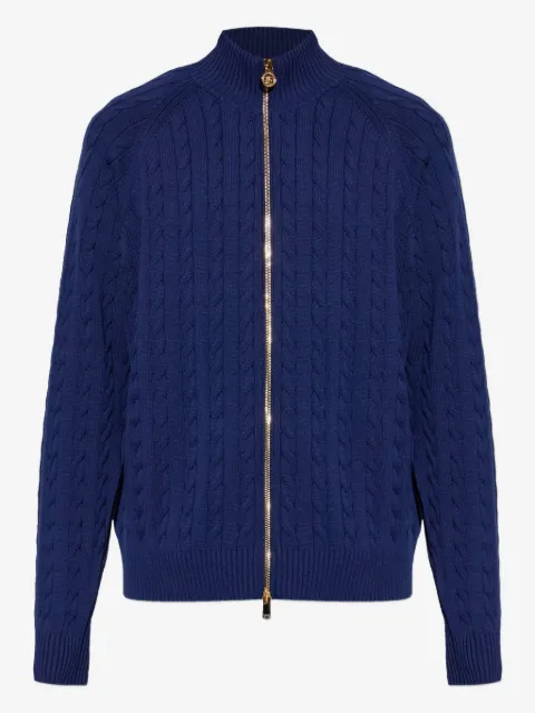 Versace cable-knit zip-up sweater